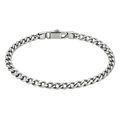 Slim Cuban Link Stainless Steel Bracelet – Silver | Maison Valor