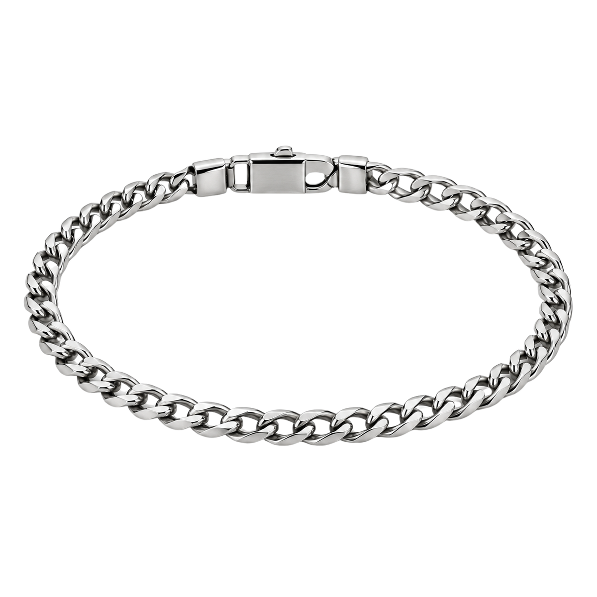 Slim Cuban Link Stainless Steel Bracelet – Silver | Maison Valor